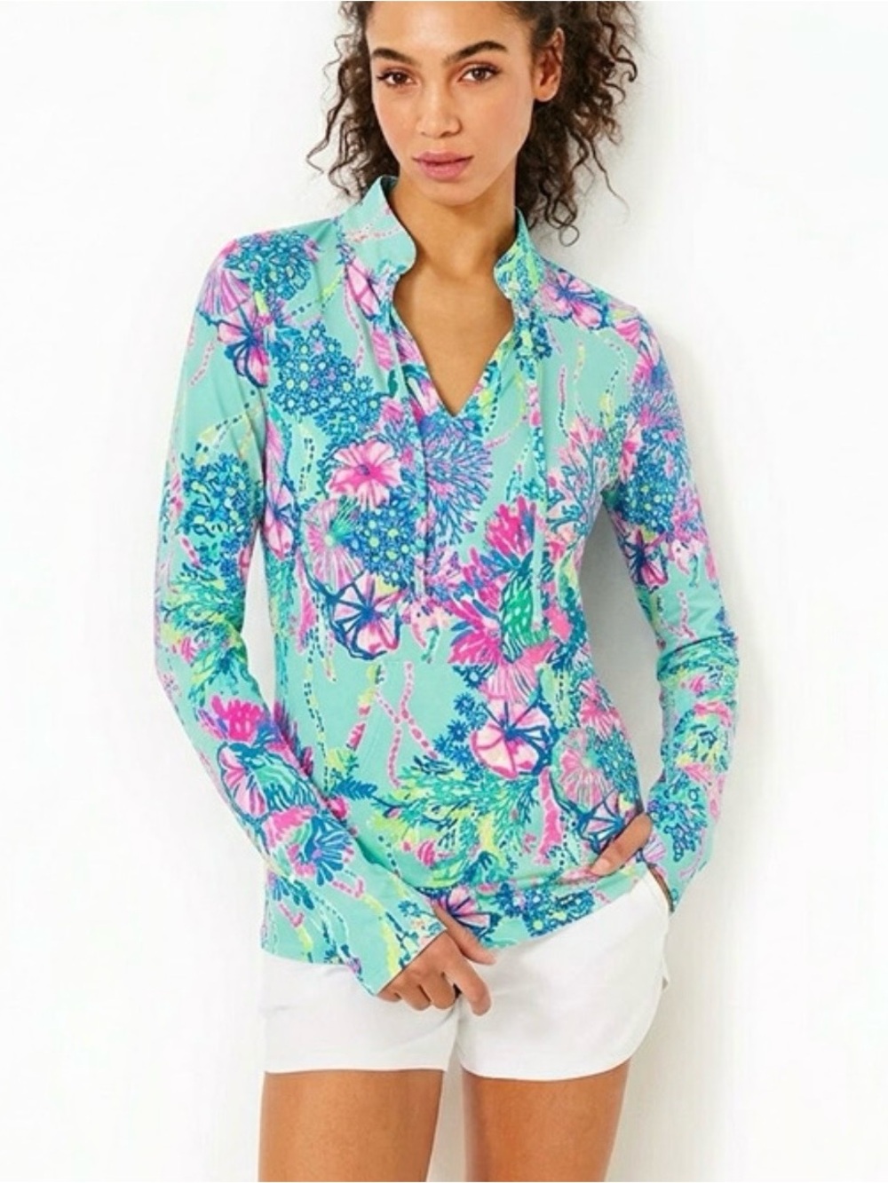 NWT LILLY PULITZER SIZE M MULTI CASSI POPOVER  BEACH YOU TO IT